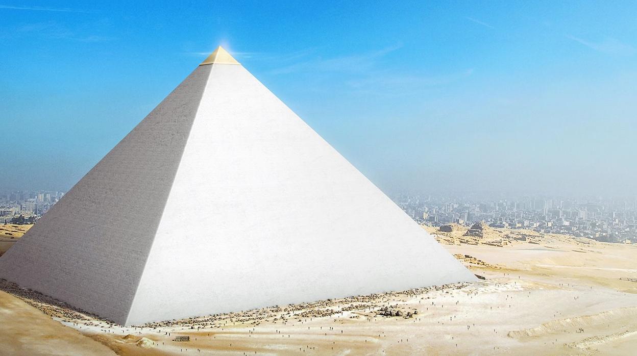 Pirámide del antiguo Egipto dentro de la página del libro de